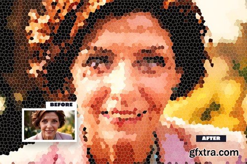 Mosaic Art Photo Effect G79NR7J