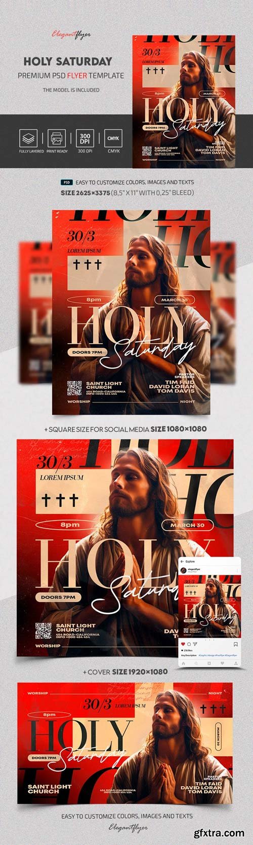 Holy Saturday Flyer - Premium Flyer template (PSD)