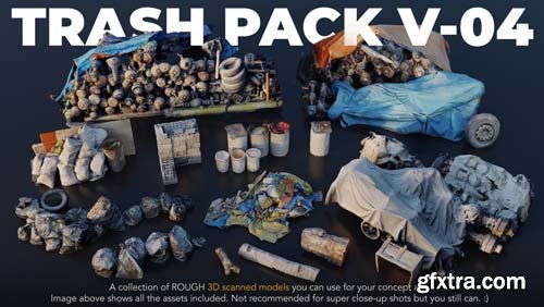 artstation - Trash Pack V-04 - 3D scanned Kitbash assets