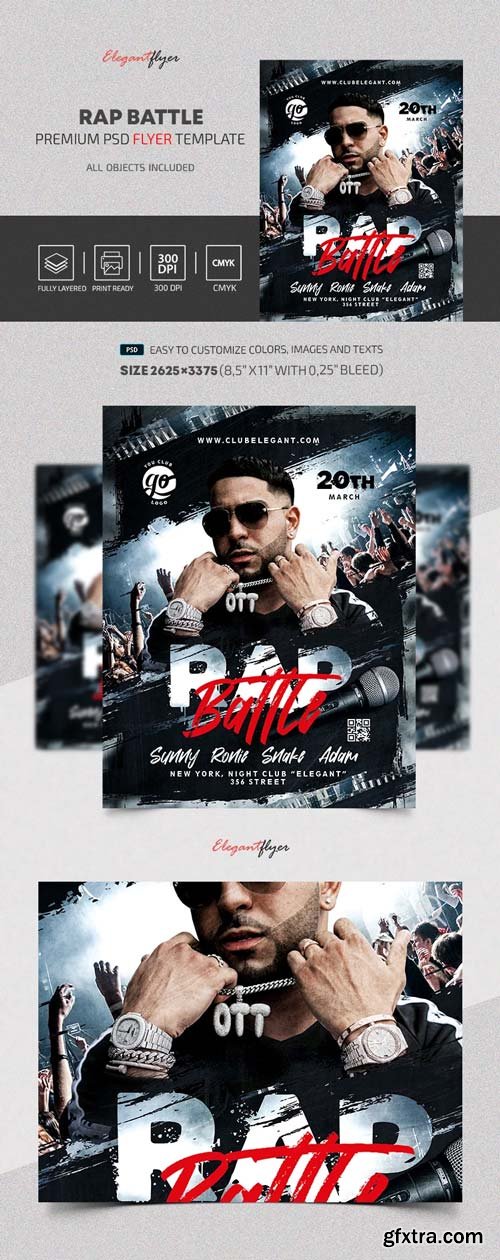 Rap Battle Flyer - Premium Flyer template (PSD)