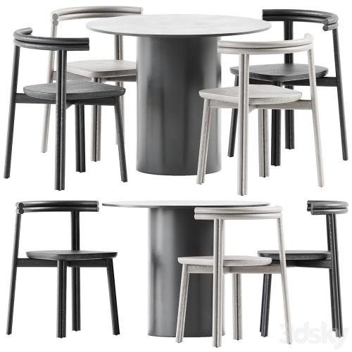 Dial Dining Table and Twill Chair by DesignByThem