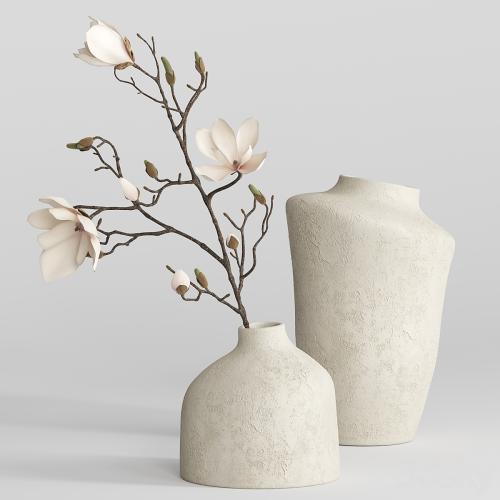 H&M vases with magnolia branch