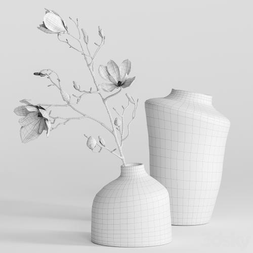 H&M vases with magnolia branch