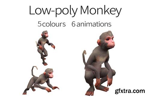 CgTrader - aniamted monkey VR / AR / low-poly 3d model