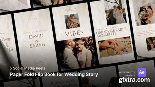 Videohive Social Media Reels - Paper Fold Flip Book for Wedding After Effects Project Files 54302156