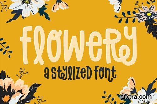 Flowery Font B6UDK74