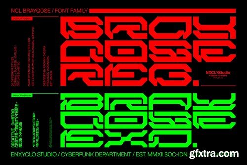 Brayqose Font Family - Futuristic Cyberpunk CHGZWMJ