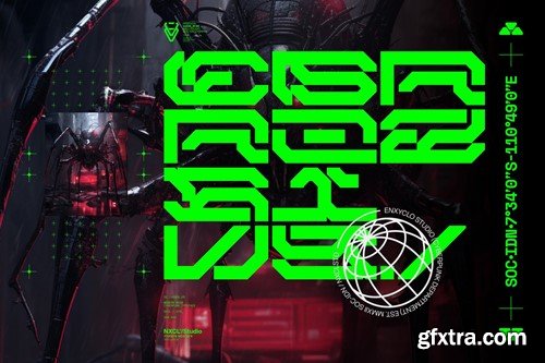 Brayqose Font Family - Futuristic Cyberpunk CHGZWMJ