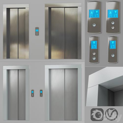 Doors with facings and post-call lift OTIS in 2 colors