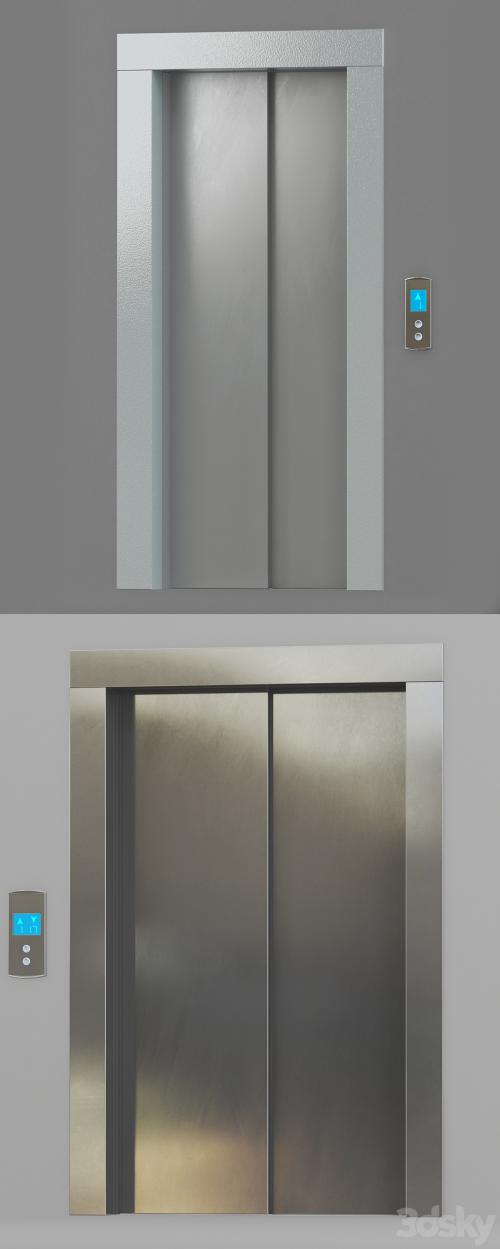 Doors with facings and post-call lift OTIS in 2 colors