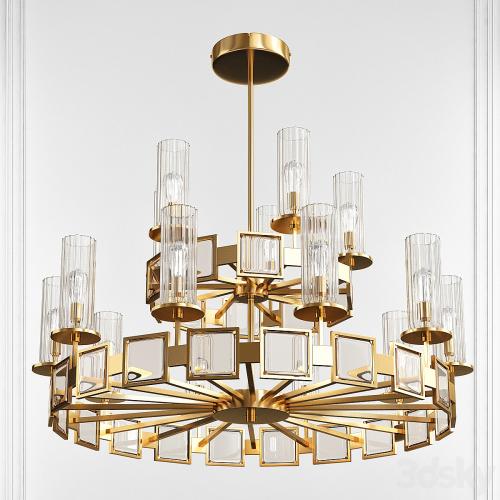 DECORATIVE TIERED GOLD CHANDELIER