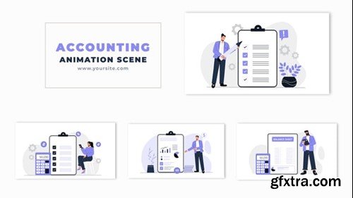 Videohive Accounting Process Animation Scene Template 54320402