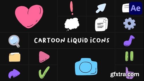 Videohive Cartoon Liquid Icons for After Effects 54333158