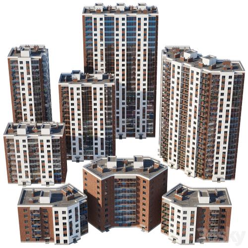 Set of multi-storey buildings