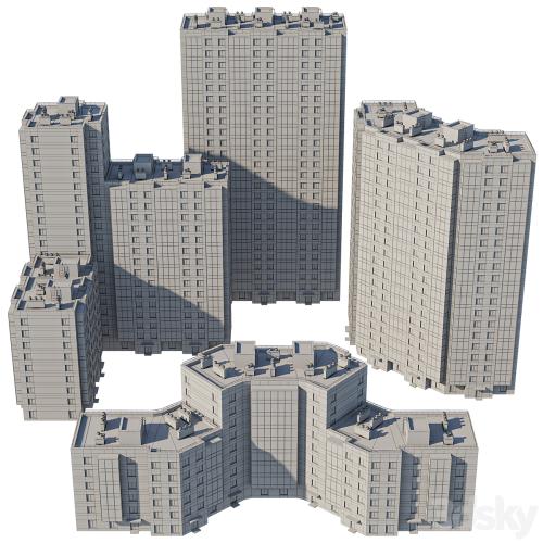 Set of multi-storey buildings