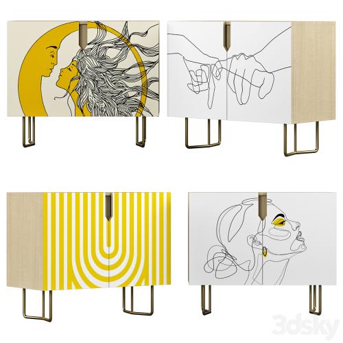 Nightstand set 01 | Yellow art | Society6