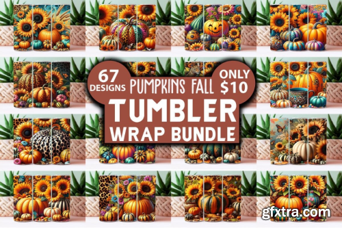 CreativeFabrica  - Pumpkins Fall Tumbler Wrap Bundle