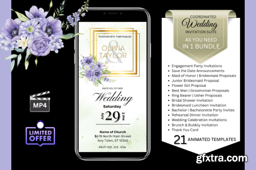 CreativeFabrica  - Wedding Invitations - Purple Bundle