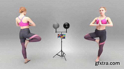 CgTrader - Young woman practicing yoga 351 VR / AR / low-poly 3d model