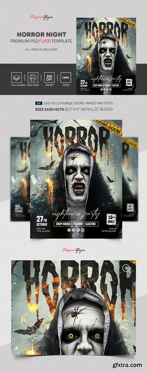 Halloween Horror Nun - Premium Flyer template (PSD)