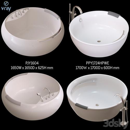 TOTO bathtub, faucet: PJY1604, PPY1724HPWE, TBS02202B, TBP01301B