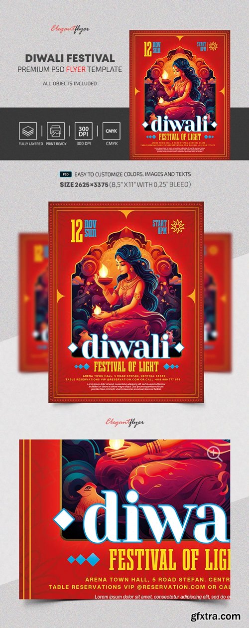 Diwali Festival of Light - Premium Flyer template (PSD)