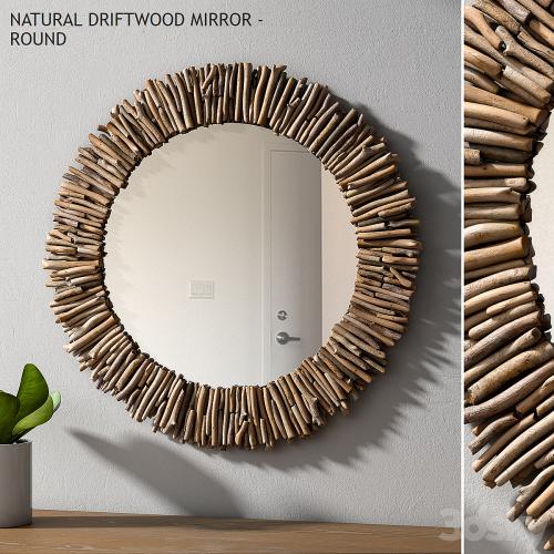 Pottery barn NATURAL DRIFTWOOD MIRROR - ROUND