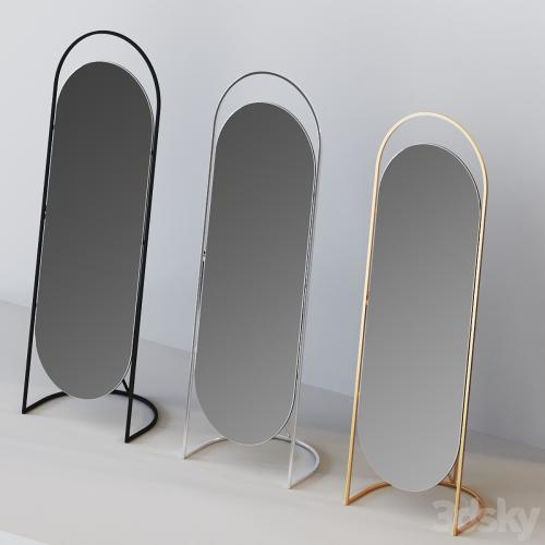 Folded Ellipse Standing Mirror