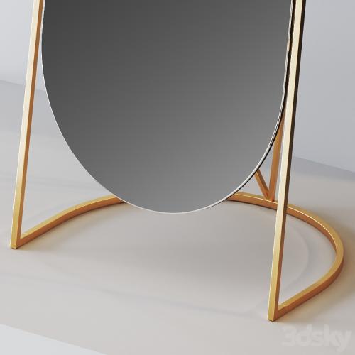 Folded Ellipse Standing Mirror