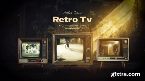 Videohive Retro Tv in Dark Room 54381297