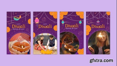 Videohive Happy Diwali Festival Instagram Stories 54394450