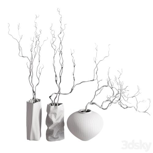 3 Vases with Branches Set