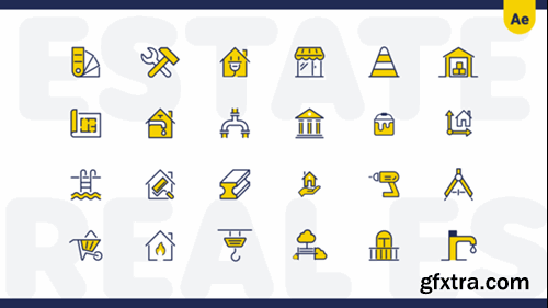 Videohive Real Estate Looping Colorful Icons 54405760