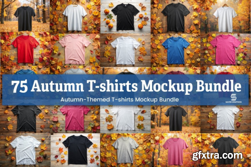 CreativeFabrica  - Autumn T-Shirt Mockup Bundle