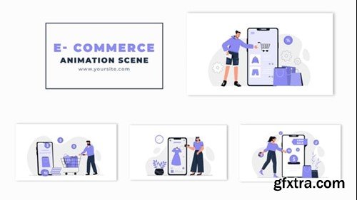 Videohive Online Shopping Concept Cartoon Animation Scene 54320490