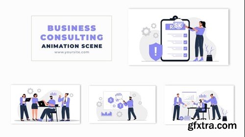 Videohive Business Consulting Concept 2d Flat Character Animation Scene 54320451