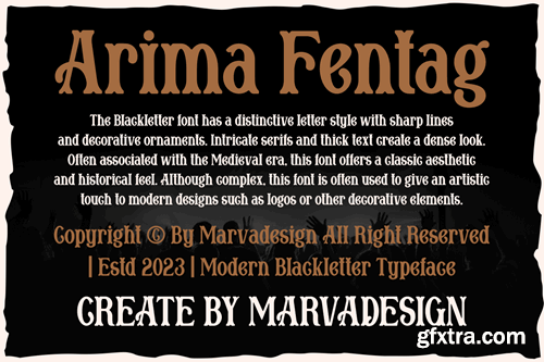 Arima Fentag - Old Decorative Font SDXYDX8