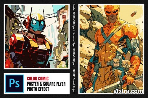 Color Comic Square And Poster Photo Effect 2RQEGAZ