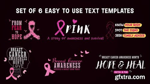 Videohive Breast Cancer Awareness Titles Pack 54381490