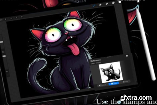 100+ Procreate Funny Black Cat Stamps