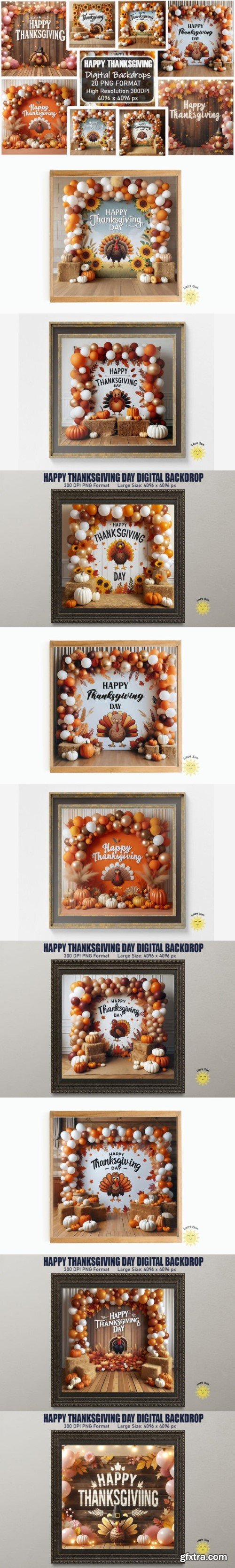 Happy Thanksgiving Day Digital Backdrops