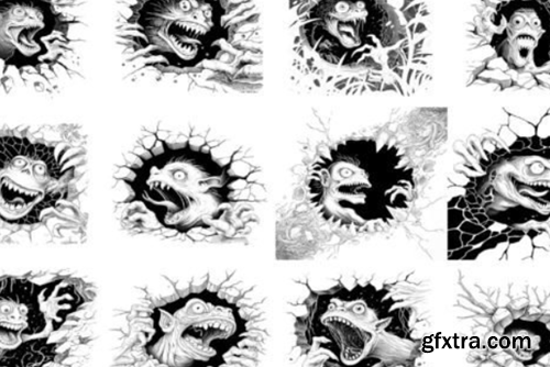 100+ Procreate Monster Hole Stamps