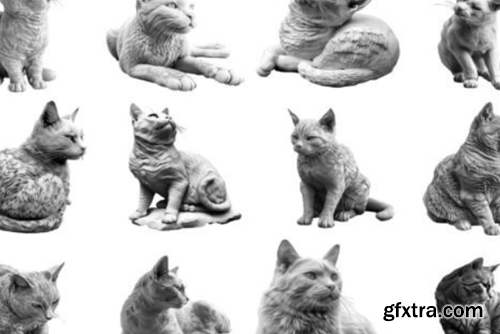 100+ Procreate 3D Cat Stamps