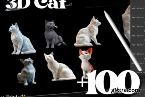 100+ Procreate 3D Cat Stamps