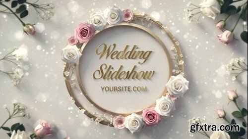 Videohive Luxurious 3D Rose Frame Wedding Invitation Slideshow 54436448