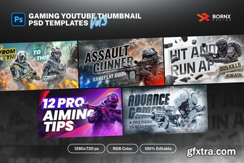 Gaming Youtube Thumbnail Templates vol 3 5QD8ZT5