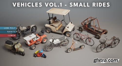 UnrealEngine - Vehicles VOL.1 - Small Rides (Nanite and Low Poly)