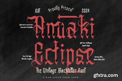 Anuaki Eclipse - Vintage Blackletter Font X2CGAAD