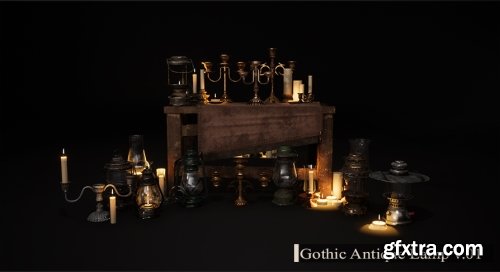 UnrealEngine - Gothic Antique Lamp v.01