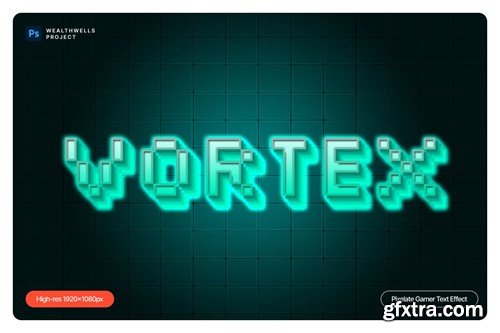 Pixelate Gamer Text Effect APWBD3Y